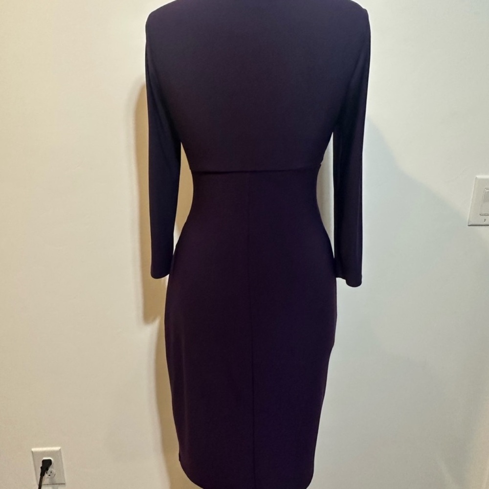 👗 Lauren Ralph Lauren deep purple Wrap-Style Sheath Dress | Size 4 👗 - Picture 5 of 7